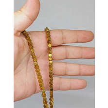 Yaşam Tohumu Çeyrek Dizi (9cm Uzunluğundadır!) Hematit Taşı Şekilli 3.5*3.5mm Çeyrek Dizi (52322)