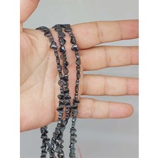 Yaşam Tohumu Çeyrek Dizi (9cm Uzunluğundadır!) Hematit Taşı Kalp Şekilli 2.5*5mm Çeyrek Dizi (52416)