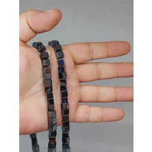 Yaşam Tohumu Çeyrek Dizi (9cm Uzunluğundadır!) Hematit Taşı Küp Şekilli 6mm Çeyrek Dizi (52376)