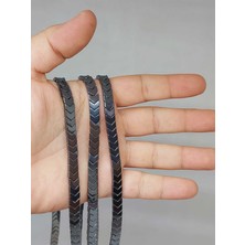 Yaşam Tohumu Çeyrek Dizi (9cm Uzunluğundadır!) Hematit Taşı Şekilli 6*6mm Çeyrek Dizi (52316)
