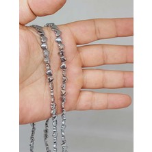 Yaşam Tohumu Çeyrek Dizi (9cm Uzunluğundadır!) Hematit Taşı Kalp Şekilli 2.5*5mm Çeyrek Dizi (52412)