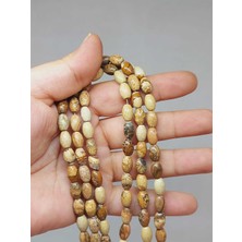 Yaşam Tohumu Çeyrek Dizi (9cm Uzunluğundadır!) Jasper Taşı Arpa Kesim Çeyrek Dizi 6*8.5mm (49982)