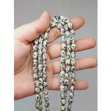 Yaşam Tohumu Çeyrek Dizi (9cm Uzunluğundadır!) Jasper Taşı Arpa Kesim Çeyrek Dizi 6*8.5mm (49990)