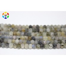 Yaşam Tohumu Çeyrek Dizi (9cm Uzunluğundadır!) Labradorit Taşı Çeyrek Dizi Faset Kesim 4.5-5mm Aralığı