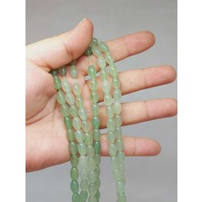 Yaşam Tohumu Çeyrek Dizi (9cm Uzunluğundadır!) Aventurin Taşı Arpa Kesim Çeyrek Dizi 6*8.5mm (49986)