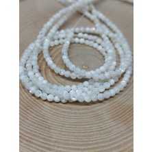 Yaşam Tohumu Çeyrek Dizi (9cm Uzunluğundadır!) Sedef Taşı Beyaz Çeyrek Dizi 3mm