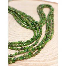 Yaşam Tohumu Çeyrek Dizi (9cm Uzunluğundadır!) Diopsit Taşı Çeyrek Dizi 2mm