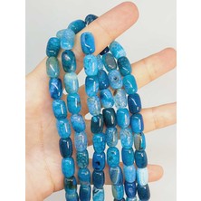 Yaşam Tohumu Çeyrek Dizi (9cm Uzunluğundadır!) Akik Taşı Kapsül Kesim 8X12MM Çeyrek Dizi (49442)