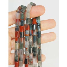 Yaşam Tohumu Çeyrek Dizi (9cm Uzunluğundadır!) Kan Taşı Silindir Kesim 5.5x7.5mm Çeyrek Dizi (49320)