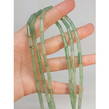 Yaşam Tohumu Çeyrek Dizi (9cm Uzunluğundadır!) Aventurin Taşı Silindir Kesim 4X12.5MM Çeyrek Dizi (49382)
