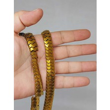 Yaşam Tohumu Çeyrek Dizi (9cm Uzunluğundadır!) Hematit Taşı Şekilli Çift Delikli 4.5*12MM Çeyrek Dizi (52310)