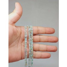 Yaşam Tohumu Çeyrek Dizi (9cm Uzunluğundadır!) Amazonit Taşı Küp Şekilli Çeyrek Dizi 2mm (51126)