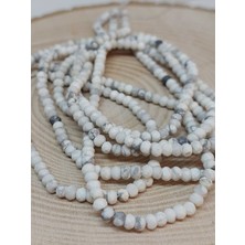 Yaşam Tohumu Çeyrek Dizi (9cm Uzunluğundadır!) Havlit Taşı Rondela Faset Kesim Çeyrek Dizi 3.5*2.5mm