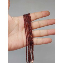 Yaşam Tohumu Çeyrek Dizi (9cm Uzunluğundadır!) Lal (Granat) (Garnet) Taşı Küp Şekilli Çeyrek Dizi 2mm (51138)