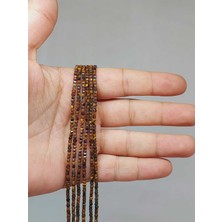 Yaşam Tohumu Çeyrek Dizi (9cm Uzunluğundadır!) Kaplangözü Taşı Küp Şekilli Çeyrek Dizi 2mm (51130)