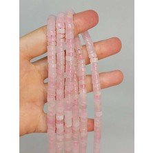 Yaşam Tohumu Çeyrek Dizi (9cm Uzunluğundadır!) Pembe Kuvars Taşı Şekilli 3X6MM Çeyrek Dizi (49358)