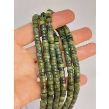 Yaşam Tohumu Çeyrek Dizi (9cm Uzunluğundadır!) Yeşim Taşı Şekilli 3X6MM Çeyrek Dizi (49338)