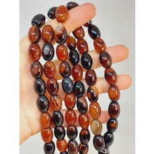 Yaşam Tohumu Çeyrek Dizi (9cm Uzunluğundadır!) Akik Taşı Arpa Kesim 10X13.5MM Çeyrek Dizi (49448)