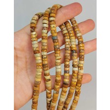 Yaşam Tohumu Çeyrek Dizi (9cm Uzunluğundadır!) Jasper Taşı Şekilli 3X6MM Çeyrek Dizi (49342)