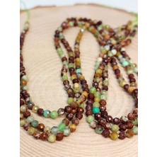 Yaşam Tohumu Çeyrek Dizi (9cm Uzunluğundadır!) Krizopras Taşı Çeyrek Dizi 3mm