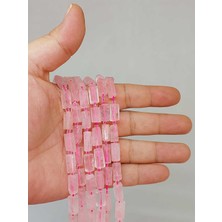 Yaşam Tohumu Çeyrek Dizi (9cm Uzunluğundadır!) Pembe Kuvars Taşı 7X12MM Çeyrek Dizi (49944)