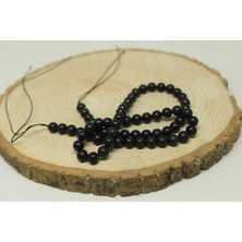 Yaşam Tohumu Çeyrek Dizi (9cm Uzunluğundadır!) Shungite (Şungit) Taşı Çeyrek Dizi 6mm