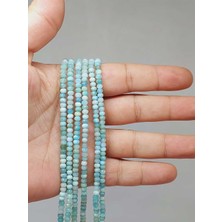 Yaşam Tohumu Çeyrek Dizi (9cm Uzunluğundadır!) Amazonit Taşı Çeyrek Dizi 2.5*3.5mm (51226)