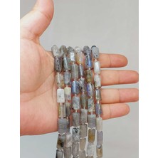 Yaşam Tohumu Çeyrek Dizi (9cm Uzunluğundadır!) Labradorit Taşı 7X12MM Çeyrek Dizi (49926)