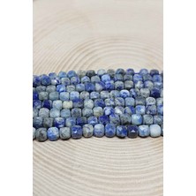 Yaşam Tohumu Çeyrek Dizi (9cm Uzunluğundadır!) Lapis Taşı Küp Şekilli Çeyrek Dizi 4mm