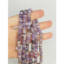 Yaşam Tohumu Çeyrek Dizi (9cm Uzunluğundadır!) Ametist Taşı Rondela Kesim 6x1.5mm Çeyrek Dizi (49424)