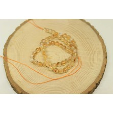 Yaşam Tohumu Çeyrek Dizi (9cm Uzunluğundadır!) Sitrin Taşı Açık & Koyu Karışık Renk Çeyrek Dizi 6mm