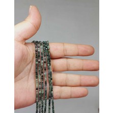 Yaşam Tohumu Çeyrek Dizi (9cm Uzunluğundadır!) Zümrüt Taşı Küp Şekilli Çeyrek Dizi 2mm (51152)