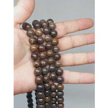 Yaşam Tohumu Çeyrek Dizi (9cm Uzunluğundadır!) Bronzit Taşı Çeyrek Dizi 10MM (51344)