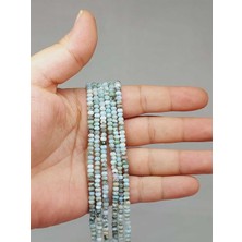 Yaşam Tohumu Çeyrek Dizi (9cm Uzunluğundadır!) Larimar Taşı Çeyrek Dizi 2.5*3.5mm (51218)