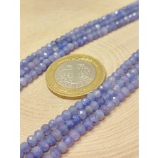 Yaşam Tohumu Çeyrek Dizi (9cm Uzunluğundadır!) Tanzanit Taşı Rondela Faset Kesim Çeyrek Dizi 2.5*3.5mm (45926)