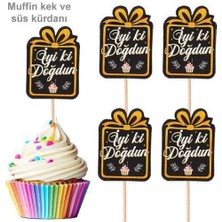 Parti Dükkanım Iyi Ki Doğdun Şekilli Simli Kürdan 10 Adet