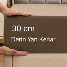 Teksnil Home | Ranforce | Pamuklu Çift Kişilik Kahverengi  Lastikli Çarşaf | 14 Renk | Fıtted | 200X200