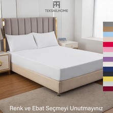 Teksnil Home | Ranforce | Pamuklu  Tek Kişilik Beyaz  Lastikli Çarşaf | 14 Renk | Fıtted | 120X200