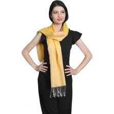 Mystic Sarı Saten Ipek Şal