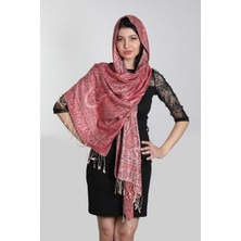 Mystic Pembe Multi %100 Ipek Çift Taraflı Şal