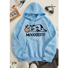 Kids Face Özel Tasarım Kapüşonlu Mooooody Baskılı Şardonlu Yeni Trend Kız Çocuk Hoodie-Sweatshırt