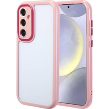 ZORE Samsung Galaxy S24 Kılıf Kamera Korumalı Renkli Kenar ve Çerçeve Tasarımlı Vitamin Kapak - Mürdüm