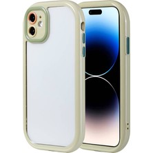 ZORE Apple iPhone 11 Kılıf Kamera Korumalı Renkli Kenar ve Çerçeve Tasarımlı Vitamin Kapak - Yeşil