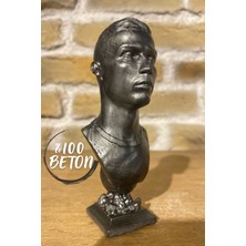 Craft 3D Atölye Ronaldo 13 cm ve Ballon D'or 15 cm Boyunda-Hediye Paketi ile Beraber Beton Büst/figür/biblo