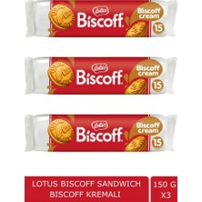 Lotus Bıscoff Sandwıch Bıscoff Cream Sürülebilir Kremalı Bisküvi -  150 gr x 3 Adet