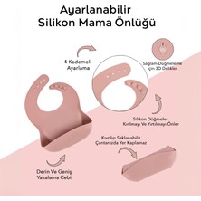 Meleni Baby 5'li Silikon Beslenme Seti - Bebek Mama Önlüğü - Tabak - Vakumlu Kase - Pipetli Bardak - Kaşık-Pembe