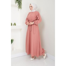 Beli Lastikli Terikoton Elbise 2683