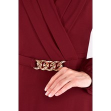 Ayşe Melek Tasarım Zincir Kemerli Tesettür Elbise 2646