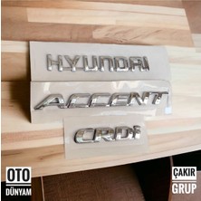 Çakır Grup Ithal Hyundai Accent Crdi Amblem Logo Bagaj Yazısı Seti Blue Kasa Için 3 Adet