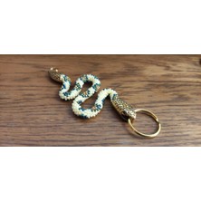 Çakır Grup Bohem Tarzı Şık Tasarımlı Yılan Motifli Anahtarlık Bohem Tarzı Özel Üretim Boncuk Dokumalı